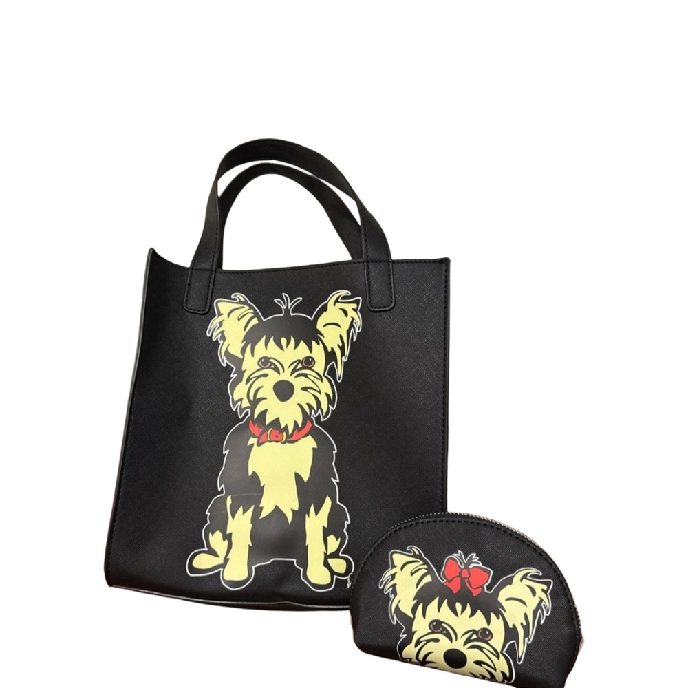 Marc Tetro 3 Pc Set w/ Yorkie Handbag, Coin purse, Dog Leash
